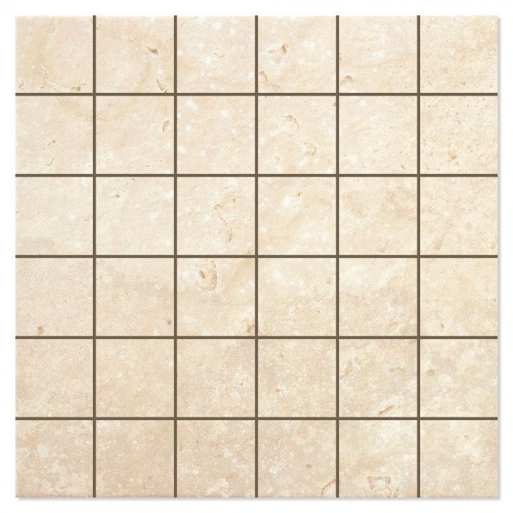 Mosaik Klinker Stenhamra Beige Mat 30x30 (5x5) cm-0